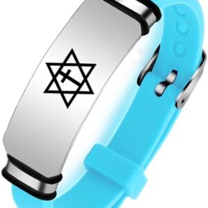 Jewish Star of David Cross Silicone Bracelet Christian Amulet Symbolic Wristband for Israeli Messianic Protection Hexagram Jewelry for Adults Teens, Adjustable