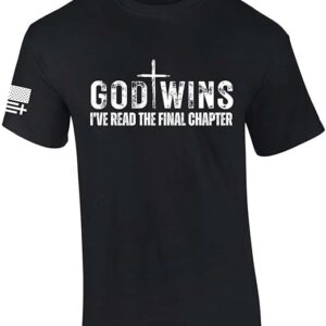 : Mens Christian Tshirt God Wins I've Read The Final Chapter Short Sleeve T-Shirt