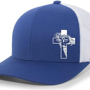 Jesus Cross Crown of Thorns Christian Men's Mesh Back Trucker Hat Baseball Cap