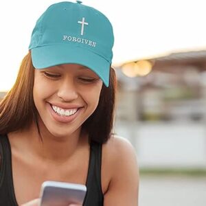 Womens Christian Hat Redeemed Nail Cross Jesus Pigment Dyed Cotton Twill Baseball Cap with Adjustable Buckle Back