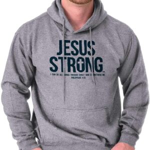 Jesus Strong Philippians 4:13 Bible Hoodie Sweatshirt Women Men