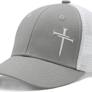 Christian Hats for Men Women, Embroidered Jesus Cross Trucker Hat